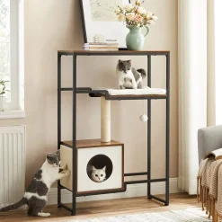 Sale SONGMICS Arbre à chat 114 cm rustique Marron Vintage