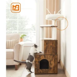 Store SONGMICS Arbre à chat 140 cm rustique