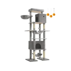 Cheap SONGMICS Arbre à chat 201 cm taille XXL dispositif anti-basculement gris clair