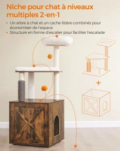 Cheap SONGMICS Arbre à Chat avec Maison de Toilettes