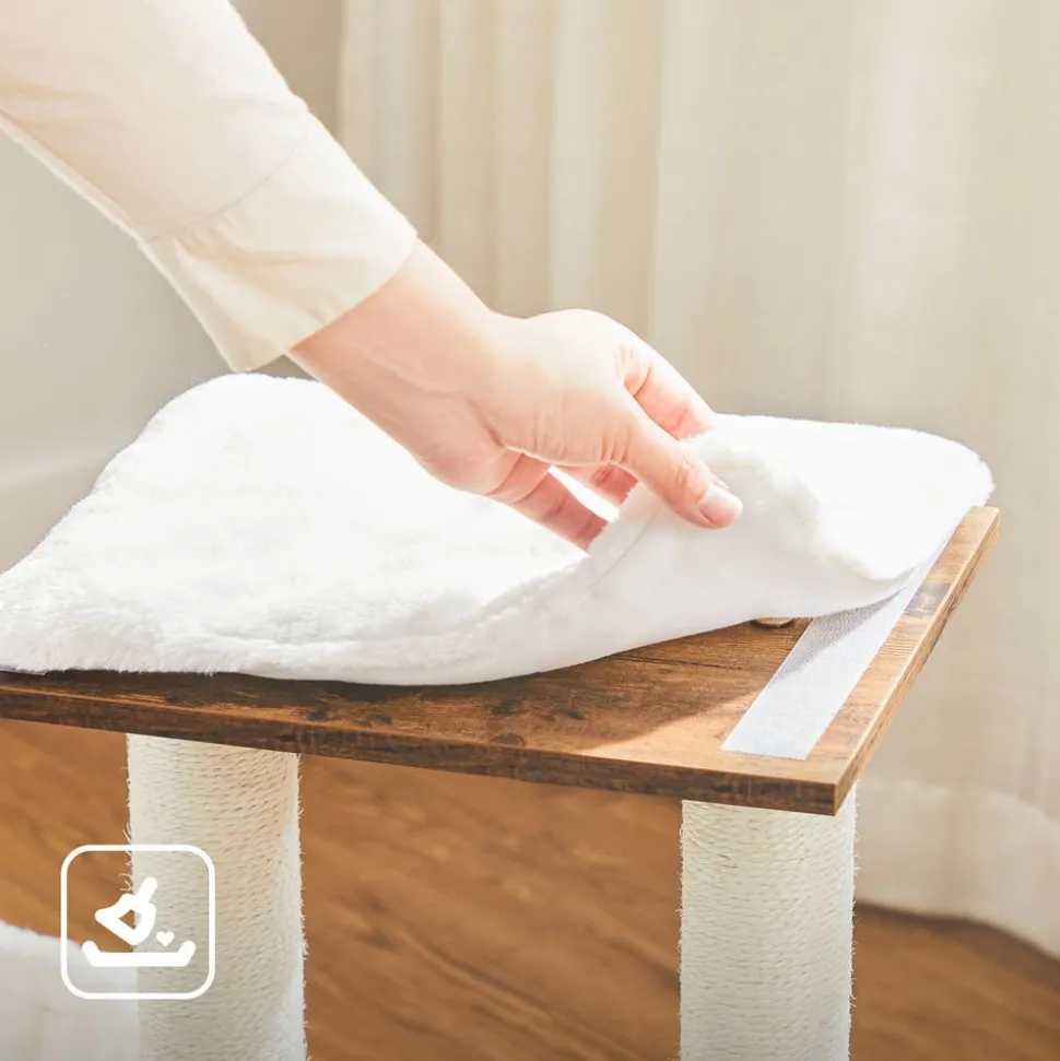 Hot SONGMICS Arbre à chat boisé Marron Rustique