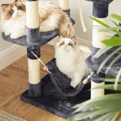 Cheap SONGMICS Arbre à Chat Pompons Gris Anthracite