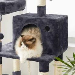 Cheap SONGMICS Arbre à Chat Pompons Gris Anthracite