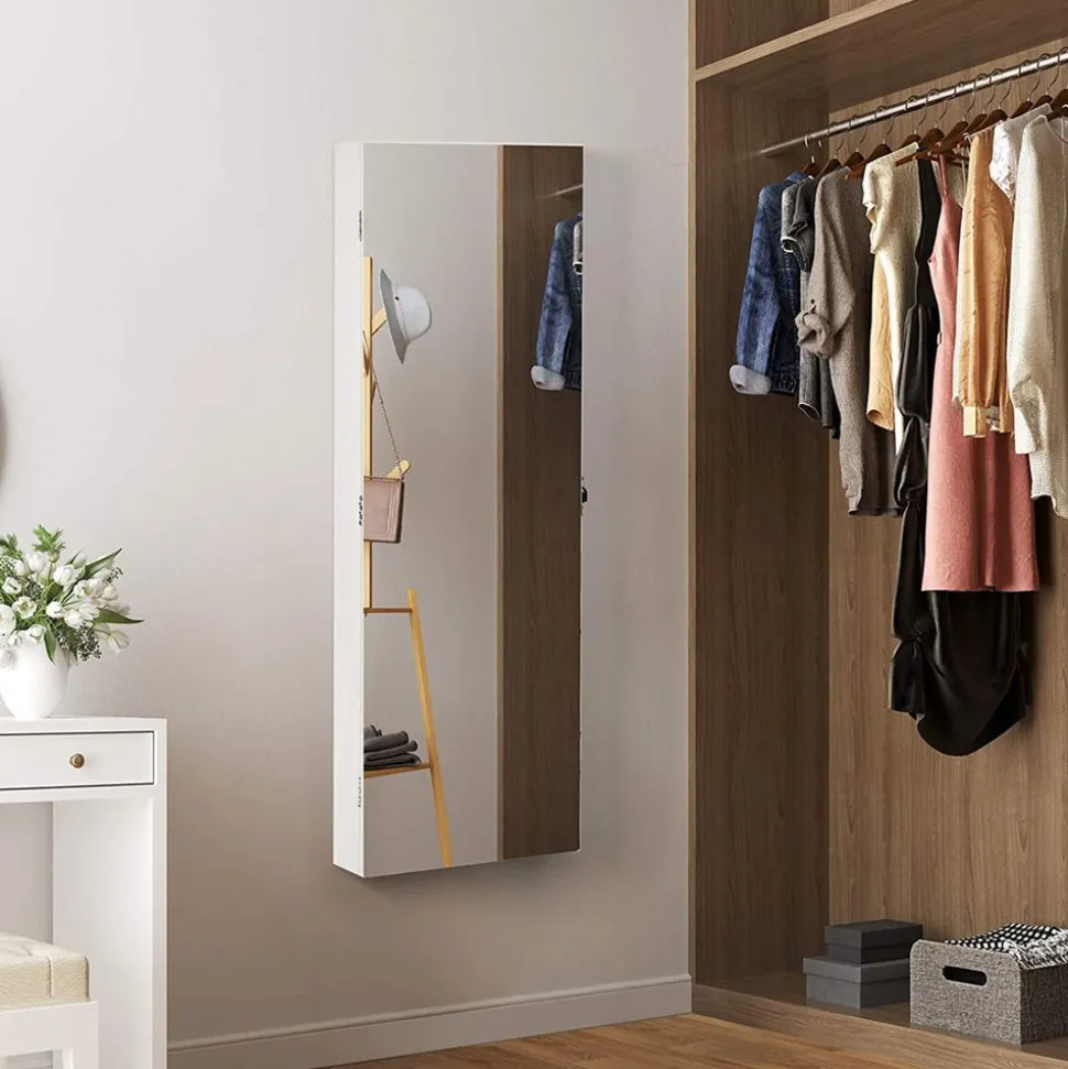 Outlet SONGMICS Armoire à bijoux Blanc