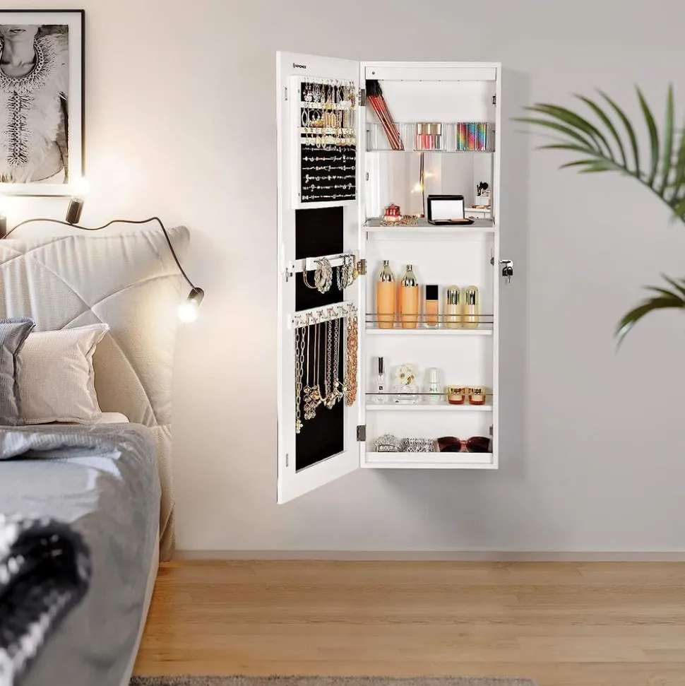 Outlet SONGMICS Armoire à bijoux Blanc