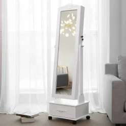 Best Sale SONGMICS Armoire à bijoux 4 roulettes Blanc
