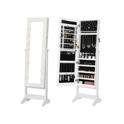 Clearance SONGMICS Armoire à bijoux LED Blanc