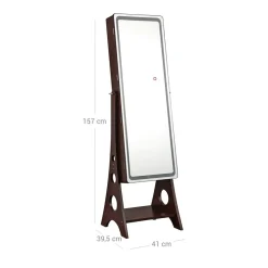 Cheap SONGMICS Armoire à bijoux LED brun Marron