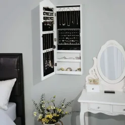 New SONGMICS Armoire à bijoux murale Blanc