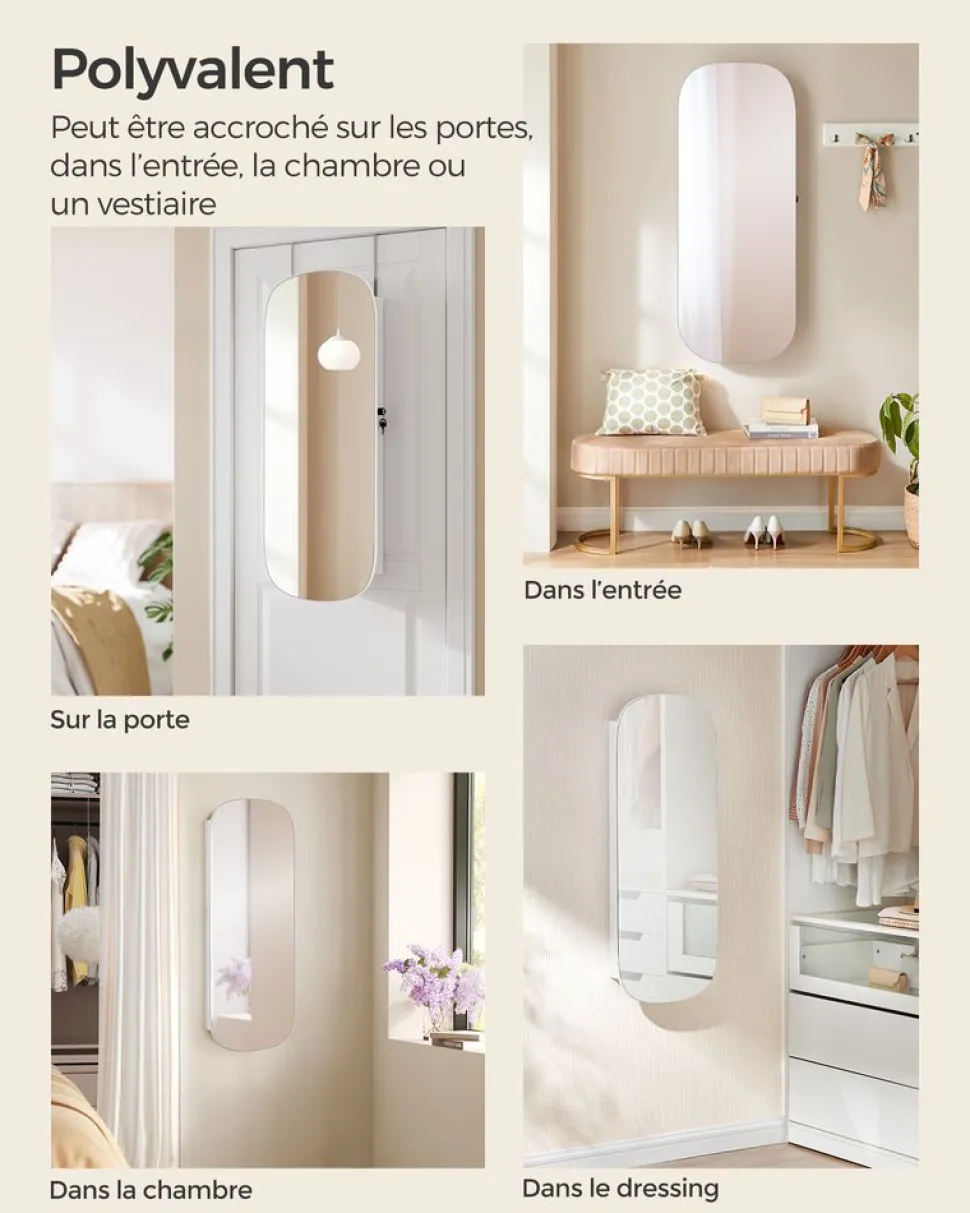 Flash Sale SONGMICS Armoire à Bijoux Murale Blanc