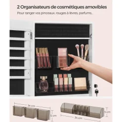 Flash Sale SONGMICS Armoire à bijoux murale blanc