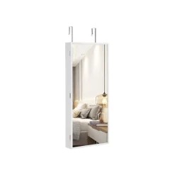 Cheap SONGMICS Armoire à bijoux murale cadre fin Blanc