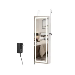 New SONGMICS Armoire à bijoux murale lumineuse Argent