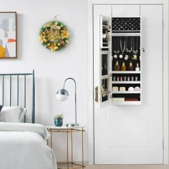 New SONGMICS Armoire à bijoux murale lumineuse Argent