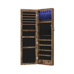 Discount SONGMICS Armoire à bijoux murale marron