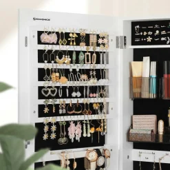 Outlet SONGMICS Armoire à bijoux sur pied Blanc