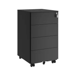 Store SONGMICS Armoire à fichiers à roulettes avec 3 tiroirs noir boisé