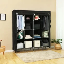 Fashion SONGMICS Armoire à vêtements noir