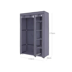Cheap SONGMICS Armoire à vêtements tissu gris