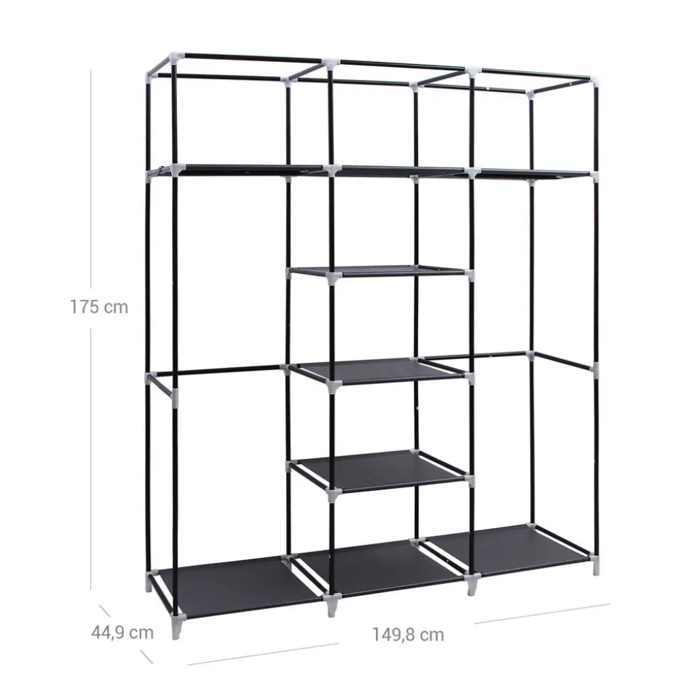 Cheap SONGMICS Armoire bêtements toile gris