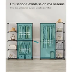 Sale SONGMICS Armoire de rangement pliable Noir