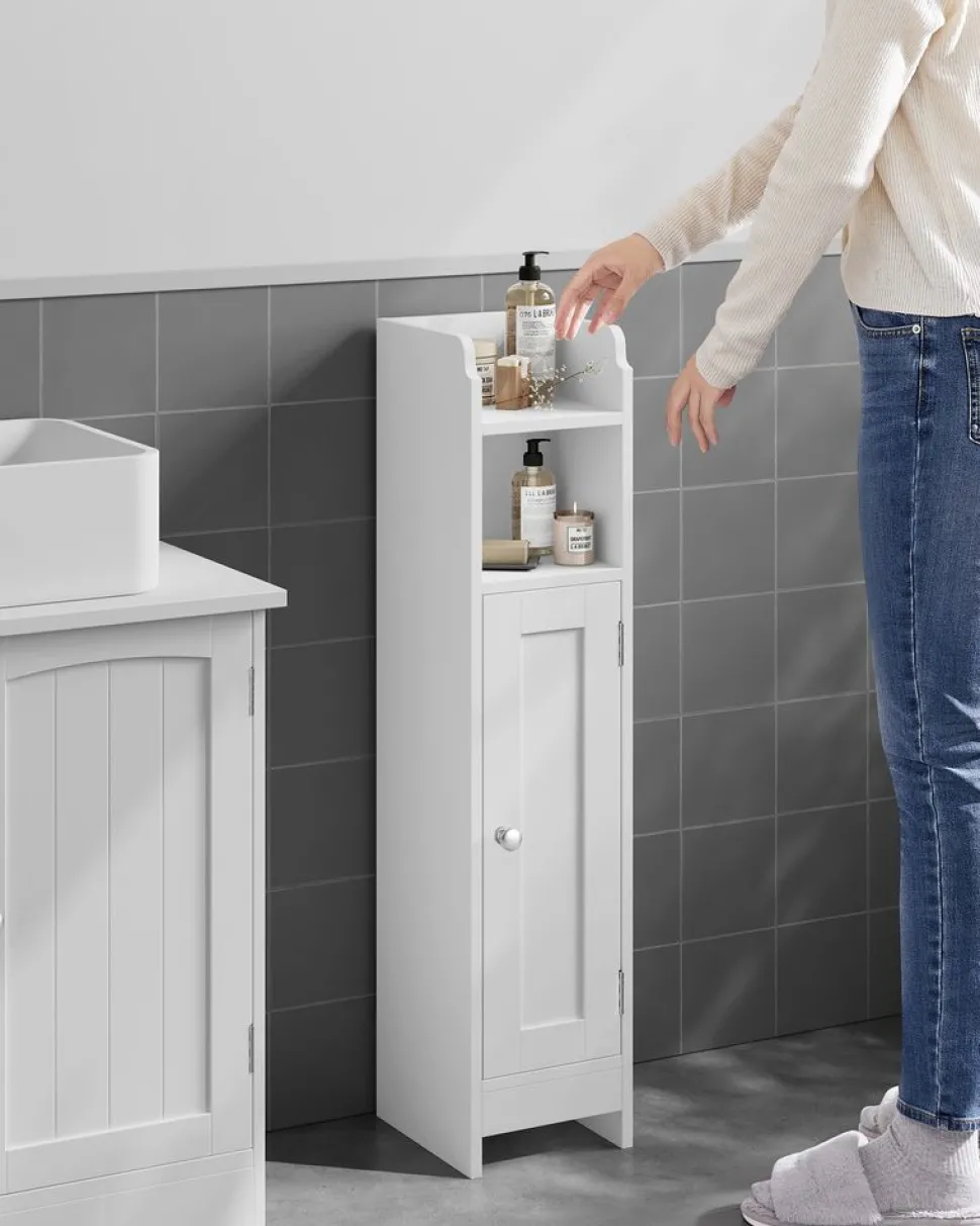 Clearance SONGMICS Armoire de salle de bain haute avec éclairage blanc nuage