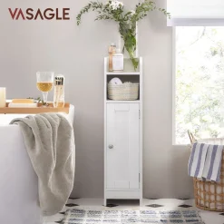 Clearance SONGMICS Armoire de salle de bain haute avec éclairage blanc nuage