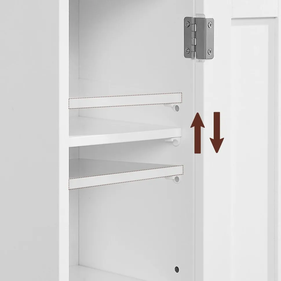 Clearance SONGMICS Armoire de salle de bain haute avec éclairage blanc nuage