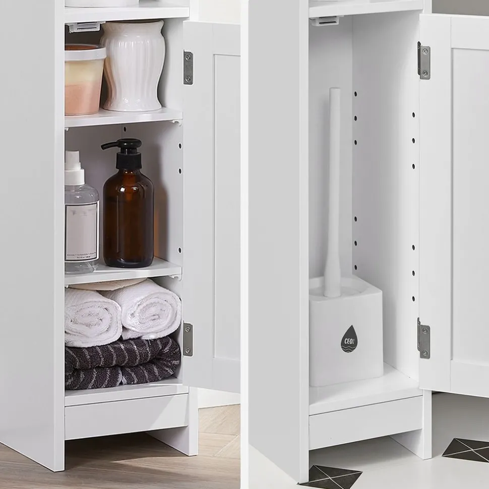 Clearance SONGMICS Armoire de salle de bain haute avec éclairage blanc nuage