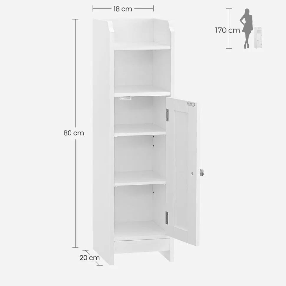 Clearance SONGMICS Armoire de salle de bain haute avec éclairage blanc nuage