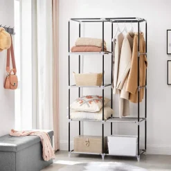 Shop SONGMICS Armoire en tissu gris