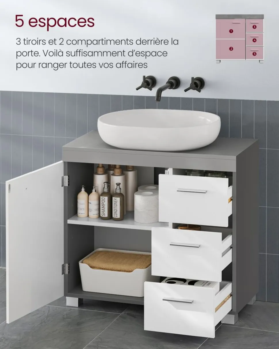 Outlet SONGMICS Armoire murale 2 miroirs