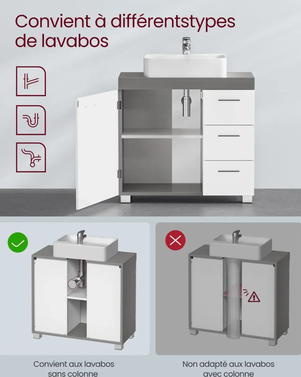 Outlet SONGMICS Armoire murale 2 miroirs