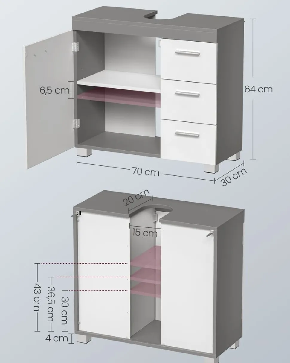 Outlet SONGMICS Armoire murale 2 miroirs