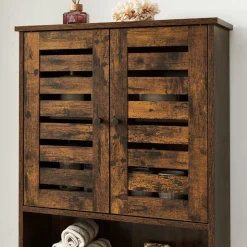 Hot SONGMICS Armoire murale rustique Marron Rustique