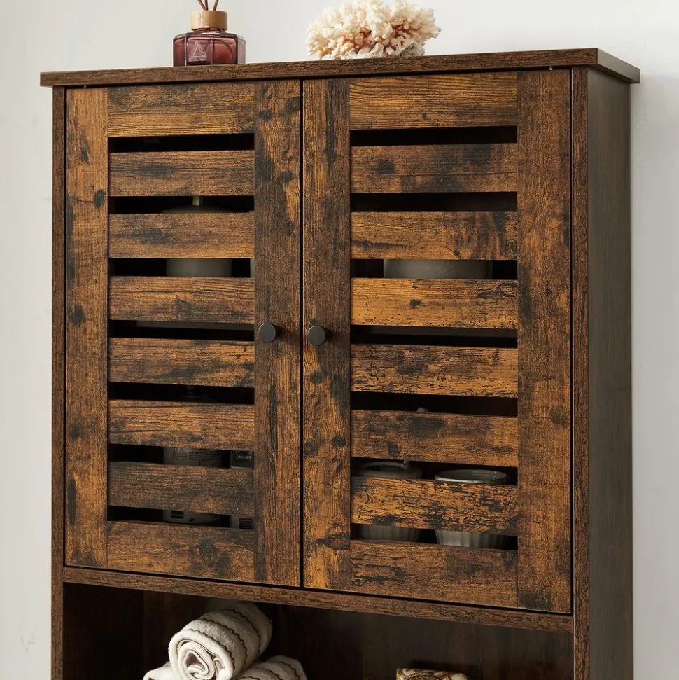 Hot SONGMICS Armoire murale rustique Marron Rustique