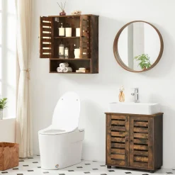 Hot SONGMICS Armoire murale rustique Marron Rustique