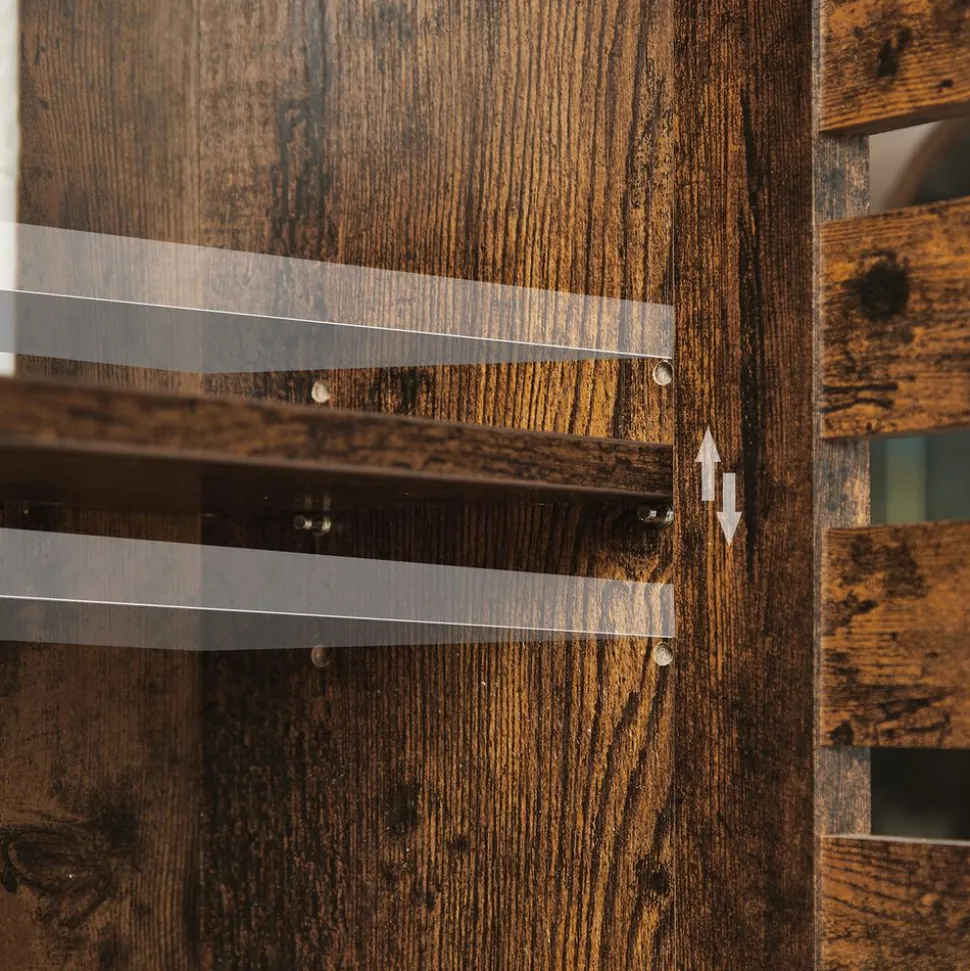 Hot SONGMICS Armoire murale rustique Marron Rustique