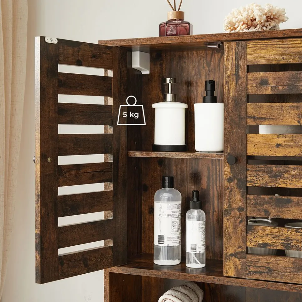 Hot SONGMICS Armoire murale rustique Marron Rustique