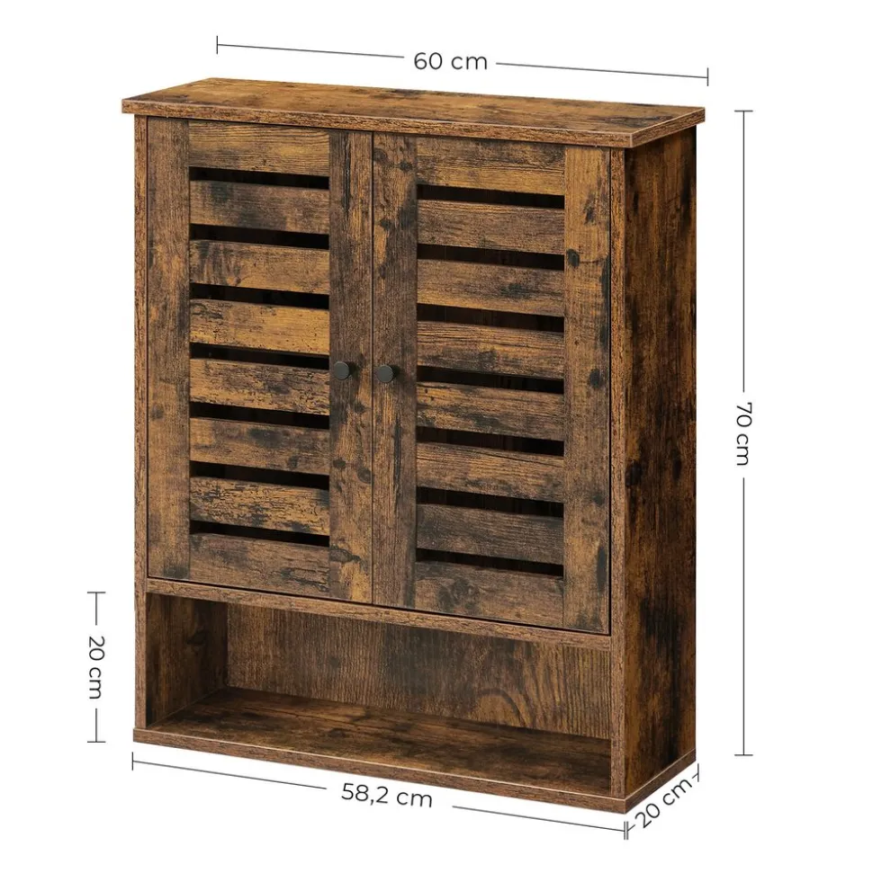 Hot SONGMICS Armoire murale rustique Marron Rustique