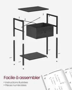 Shop SONGMICS Armoire ouvert noir