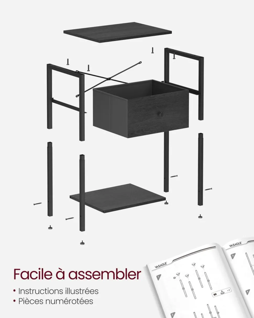 Shop SONGMICS Armoire ouvert noir