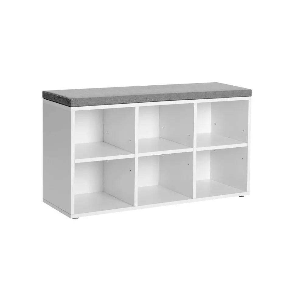 Clearance SONGMICS Banc à chaussures 6 cases Blanc
