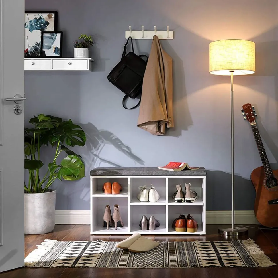 Clearance SONGMICS Banc à chaussures 6 cases Blanc