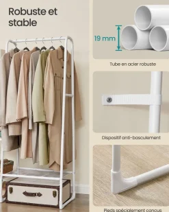 Best Sale SONGMICS Banc à chaussures avec 3 compartiments 30 x 60 x 44 cm beige naturel