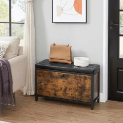 Cheap SONGMICS Banc à chaussures banquette Brun Vintage Noir