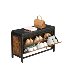 Cheap SONGMICS Banc à chaussures banquette Brun Vintage Noir