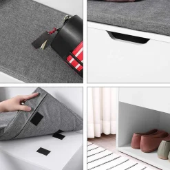 Best SONGMICS Banc à chaussures coussin Blanc