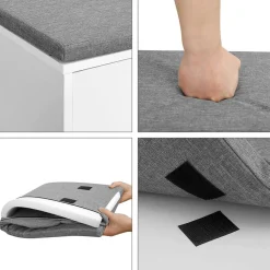 Best SONGMICS Banc à chaussures coussin Blanc