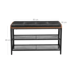 Best Sale SONGMICS Banc à chaussures effet cuir Brun Vintage Noir